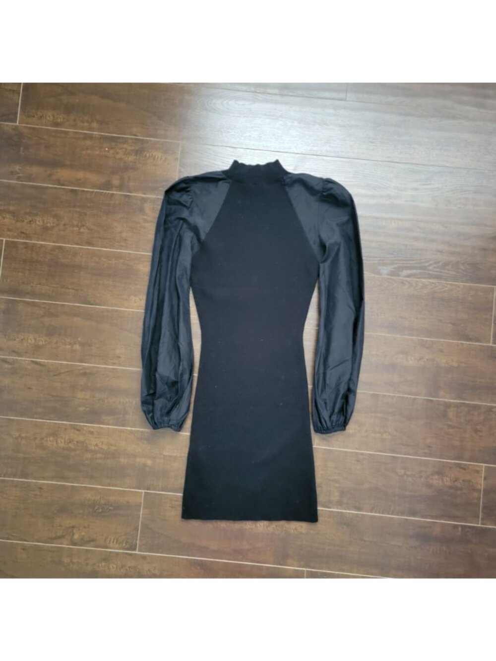 NEW ALLSAINTS Cleo Mini Dress Black Chic Designer Goth Feminine Bodycon Womens 4 - Picture 2 of 8